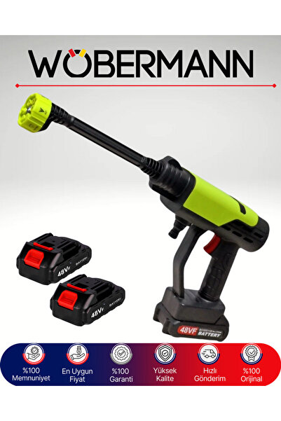 Wöbermann 48VF Şarjlı Basınçlı Yıkama Makinesi | Kablosuz Su Tabancası | Çift Bataryalı