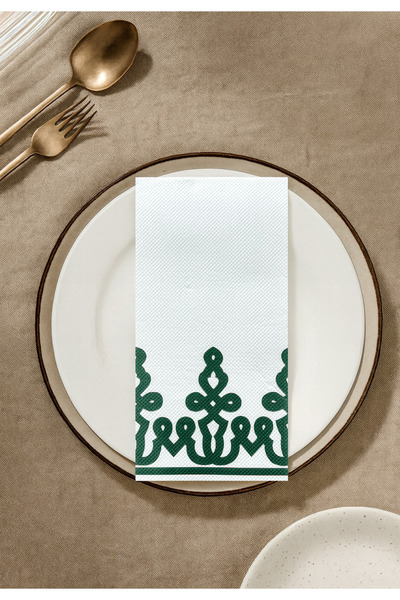 pelure store Nora Koyu Yeşil Desenli 50’lı Kutusuz Kağıt Airsoft Peçete