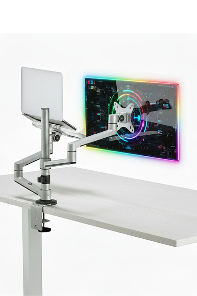 NPO حامل شاشة من الألومنيوم يدعم أجهزة الكمبيوتر المحمولة مقاس 11-17 بوصة وشاشات مقاس 17-32 بوصة طراز STD72024MLG