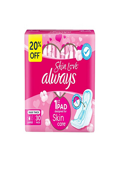 Always Skin Love Pads Pink 30 Large Thick Napkin x 6 pack