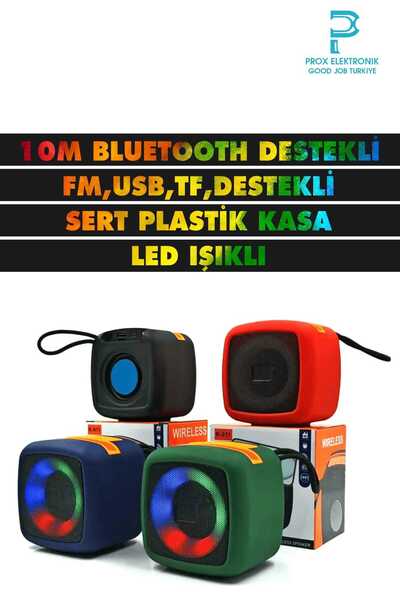 Proxmobile Bluetooth Hoparlör Led Işıklı Taşınabilir Ses Bombası Yüksek Ses