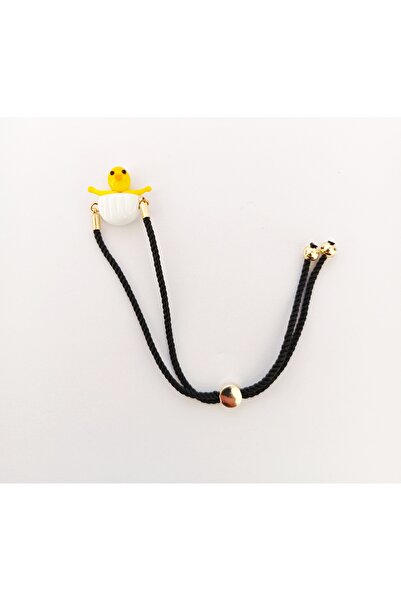 ADAMODART Chick Egg Murano Glass Beaded Adjustable Drawstring Bracelet