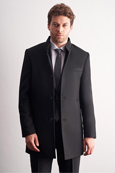 İmza Black Hakim Yaka Classic Slim Fit Flexible Coat 1008255162