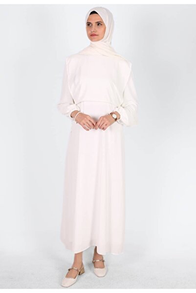 Mersha Collection Bağcıklı Emzirme Elbisesi Lohusalık Dönemi - Emzirme Kıyafeti