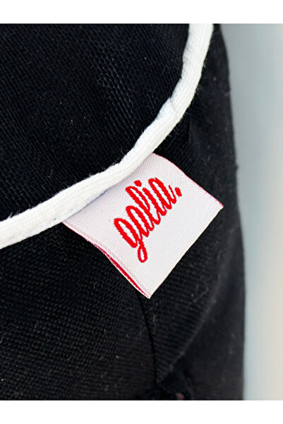 Galia Tasarım Lungo - Black and White Piped Cylinder Sausage Roll Pillow