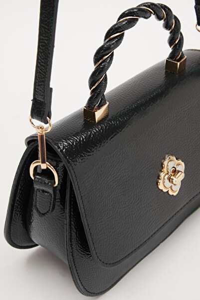 Levidor Geantă de mână și de umăr pentru femei din piele lacuită neagră 930179