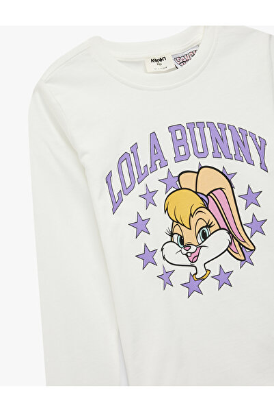 Koton Licensed Lola Bunny Printed Long Sleeve Crew Neck Cotton T-Shirt