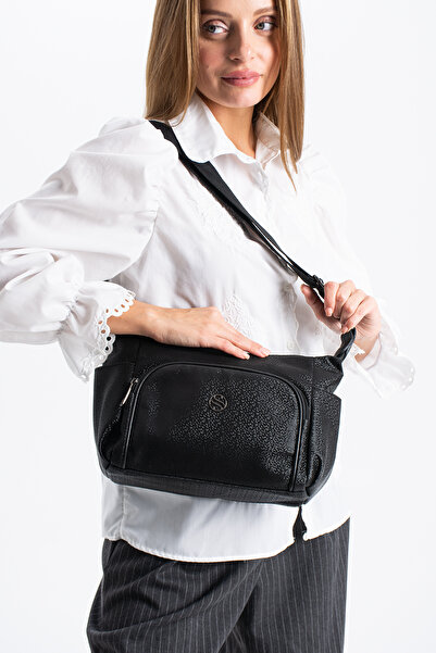 Sanmorris 1434 Multi-Compartment Faux Leather Shoulder Bag with Adjustable Crossbody Strap