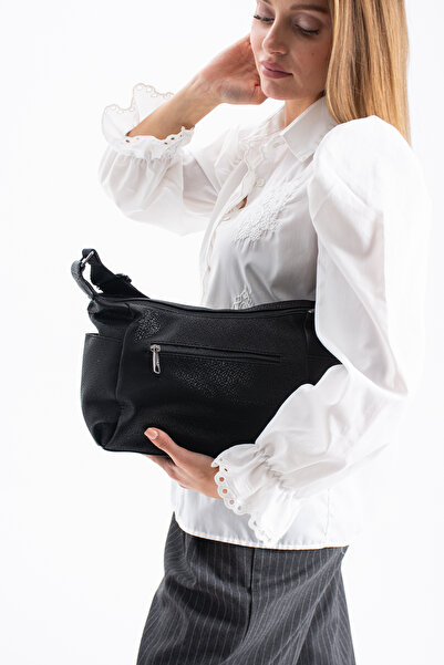 Sanmorris 1434 Multi-Compartment Faux Leather Shoulder Bag with Adjustable Crossbody Strap