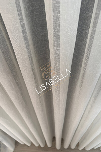 LisabellaHome Original Linen Tulle Curtain – Ecru (1X2 Pleats)