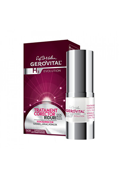 GEROVITAL Tratament corectiv pentru ridurile de la ochi, buze și frunte H3 Evolution, 15 ml