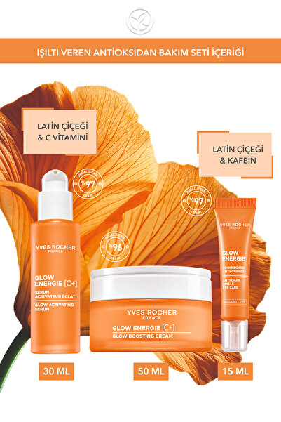 Yves Rocher Işıltı Veren Antioksidan Cilt Bakım Seti - Serum 30ml & Göz Kremi 15ml & Nemlendirici 50ml