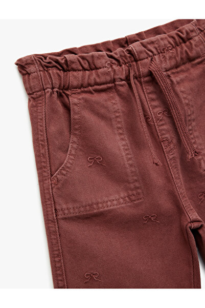 Koton Cotton Loose Fit Waist Tie Pocket Denim Pants