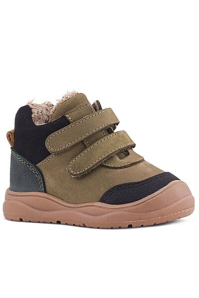 Rakerplus Genuine Leather Khaki Green Velcro Children's Sports Boots