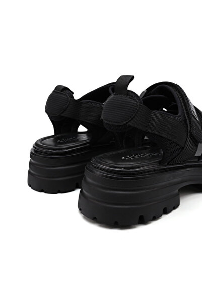 Tmall Women's sandals, With platform, Textile material, A36, Black