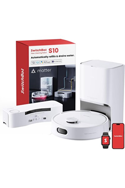SwitchBot S10 Robot Vacuum & Mop - Dual Stations, Self-Emptying, 6500Pa