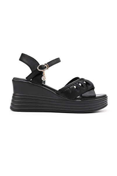 Tmall Women's sandals, With platform, Made of ecological leather, 102-26, Black