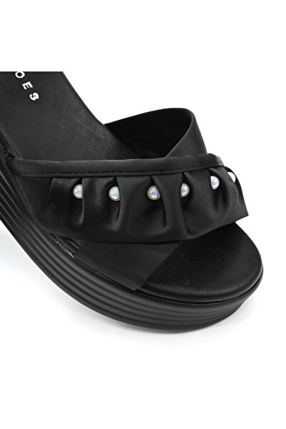 Tmall Women's sandals, With platform, Made of ecological leather, 102-26, Black