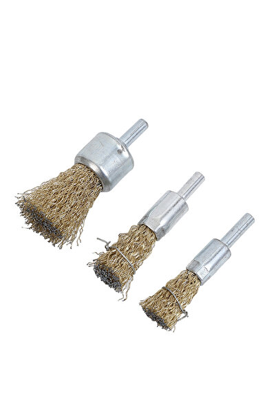 Lawazim Wire End Brush Set 3Pcs - Metal Brushes for Rust & Paint Removal Cleaning