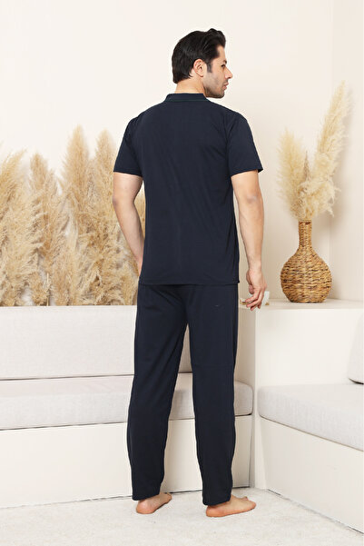 Enisena Men's Full Buttoned 100% Cotton Pajama Set 12385