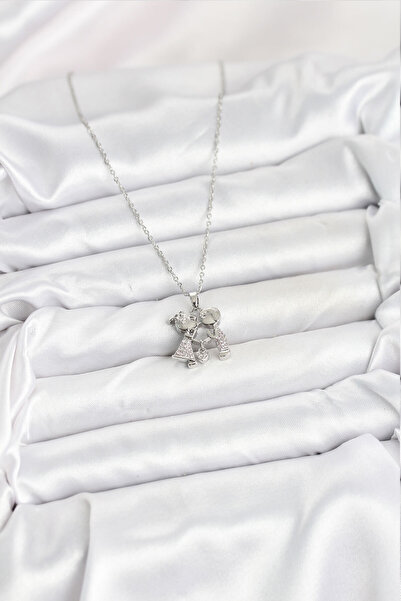 ForWhat Zarif Boyunlar için Silver Çelik Zincirli Erkek Kız Kadın Kolye