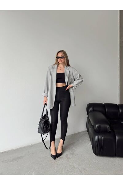 Topuk Geçmeli Yüksek Bel Esnek Pilates Ve Yoga İçin Uygun Şık Tayt