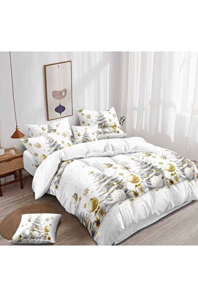 Truva Grup Finet Bed Linen Set "Christmas Joy" – 6 Pieces, 180 x 200 cm, Finet Cotton