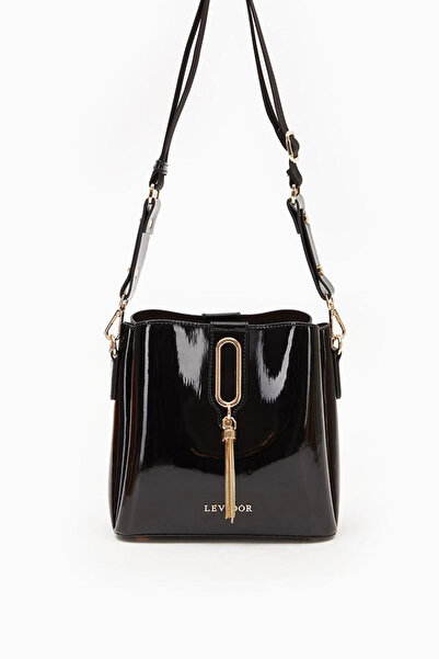 Levidor Black Patent Leather Women's Shoulder Bag 930126