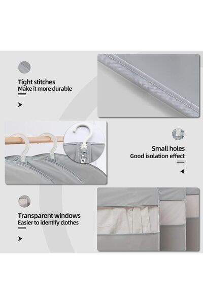 Generic Dress and Long Garment Storage Bags, Marminz Clear Garment Bag, 1.65 m (Set of 2, 59.2 cm × 1.65 m)