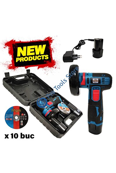 German Meister Mini angle grinder, German Meister, New model, 2 batteries 12 V, 1.5 Ah Lithium-ion