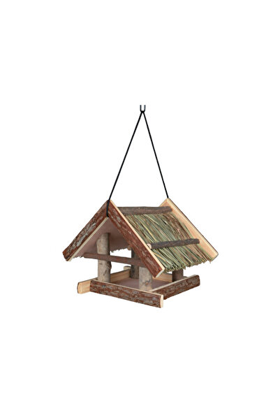 Trixie Outdoor Hanging House-Style Wooden Bird Feeder 25x25x25 cm (Nature, 55661)