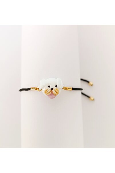 ADAMODART Dog Murano Glass Beaded Adjustable Drawstring Bracelet