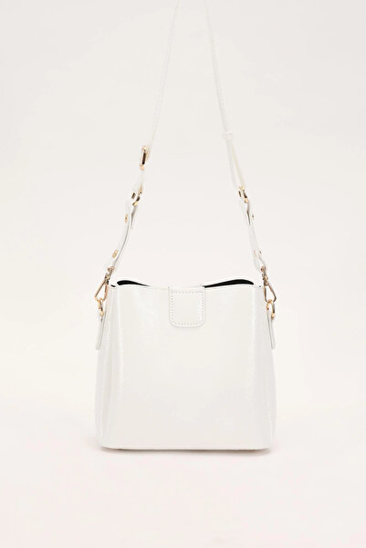 Levidor White Patent Leather Women's Shoulder Bag 930126