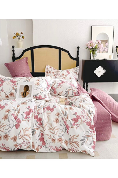 FIONNA.RO Lenjerie De Pat Finet Superior Cu Elastic - Roz Cu Floricele