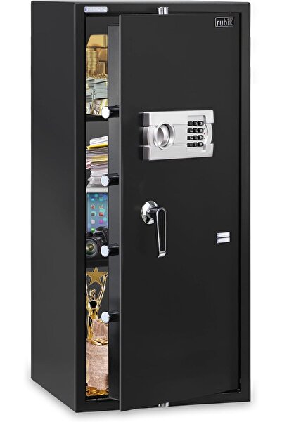RUBIK صندوق أمان كبير مع لوحة مفاتيح رقمية وقفل مفتاح RB90EG (90 × 40 × 50 سم...