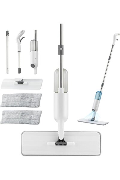 Lawazim 350ml Refillable Spray Mop with 2 Washable Microfiber Pads and 360° Rotating Head