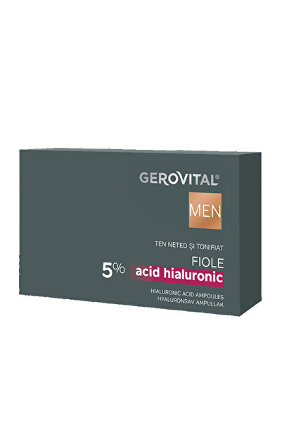 GEROVITAL Men 5% Hyaluronic Acid Ampoules, Facial Treatment, 20 ml