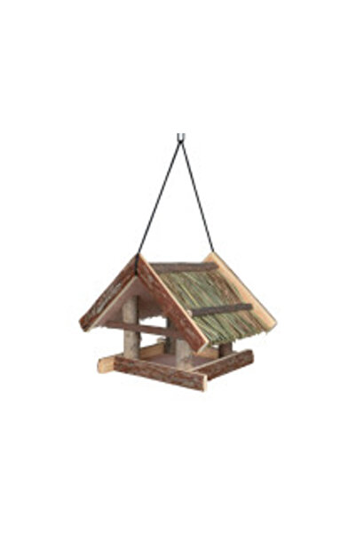 Trixie Outdoor Hanging House-Style Wooden Bird Feeder 25x25x25 cm (Nature, 55661)