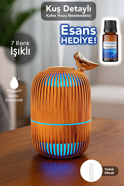 mimtec Kafes Model Hava Nemlendirici - 280ml Işıklı Aroma Difüzörü Humidifier...