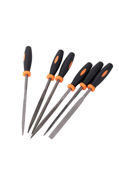 Lawazim Needle File Set 6Pcs - Alloy Steel Files with Rubber Handle for Metal Work