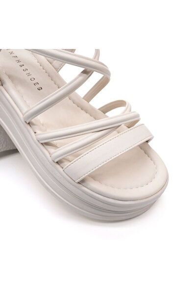 Tmall Women's sandals, With platform, Made of ecological leather, 792-1, Beige