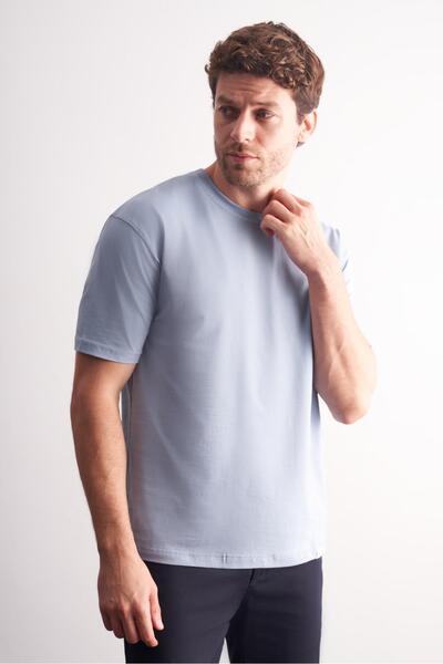 İmza Μπλουζάκι με κοντό μανίκι εφαρμοστό βαμβακερό βασικό μπλουζάκι 1011255106