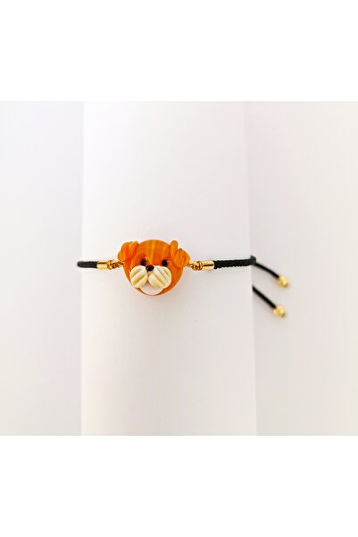 ADAMODART Dog Murano Glass Beaded Adjustable Drawstring Bracelet