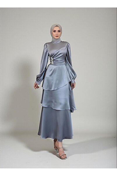 STİLZERAFET ΒΡΑΔΙΝΟ ΦΟΡΕΜΑ ΣΑΤΕΝ ΜΕ ΠΕΡΙΠΟΙΗΤΕΣ ΠΕΤΑΛΙΑ ΑΠΟ ΠΕΤΡΑ