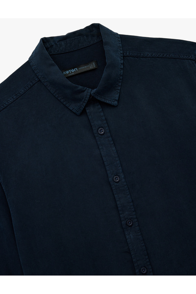 Koton Regular Fit Long Sleeve Button down Classic Collar Shirt