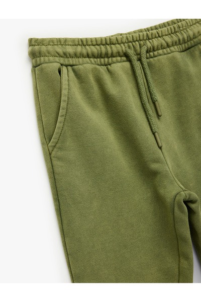 Koton Βαμβακερό ανοιχτόχρωμο Jogger Sweatpants με ελαστική τσέπη στη μέση