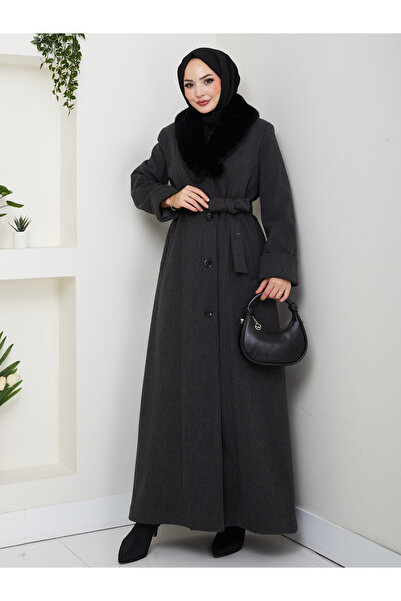 KMKkombin ЖІНОЧИЙ КАПТУР З КРУЗОВИМ КОМИРОМ, ЗАСТІБКА НА ГУДЗИЧКИ, ХУТРОВИЙ П...