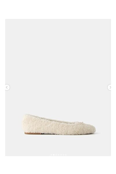 Butik Allbucks Bersh Ka Woolen Ballerina Flats with Bow Detail Abbrs7522