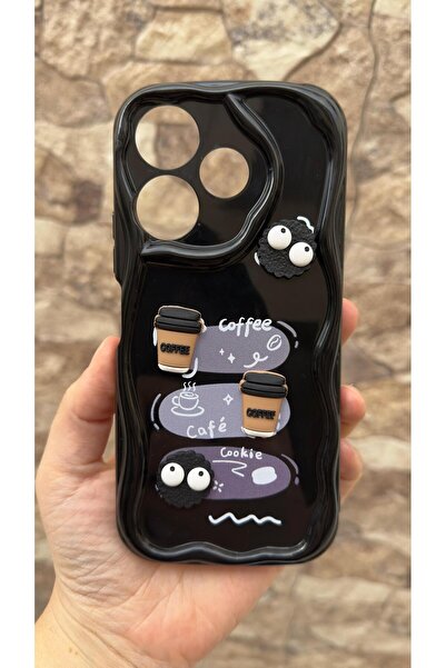 Vip Case Xiaomi Redmi 13 Compatible Cute 3D Shiny Cookie Case with Coffee Cookie Pattern