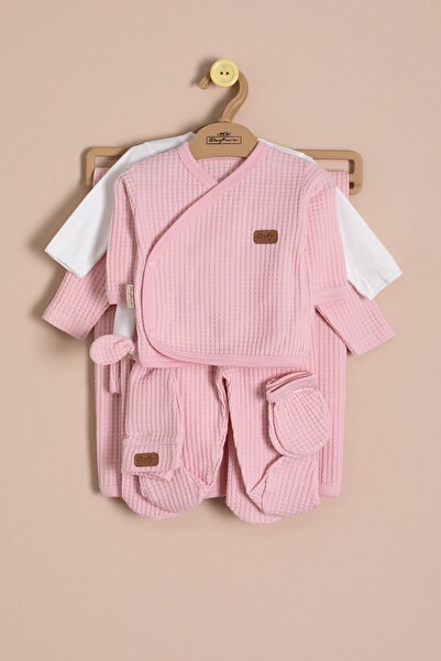 Cansın Mini Pink Baby Girl Honeycomb 10-Piece Hospital Discharge Set 23328